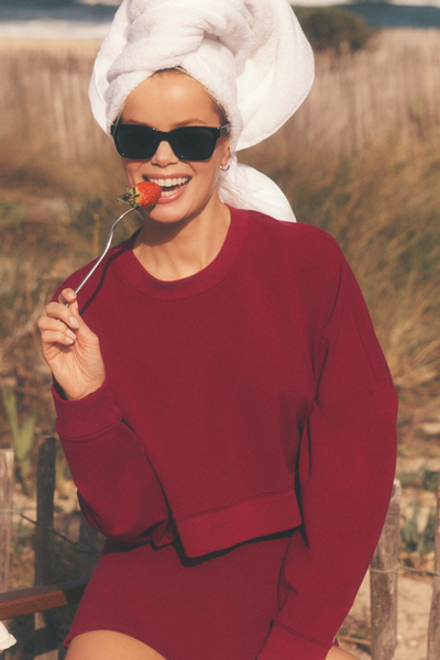 Cropped Sway Crew Neck Pullover