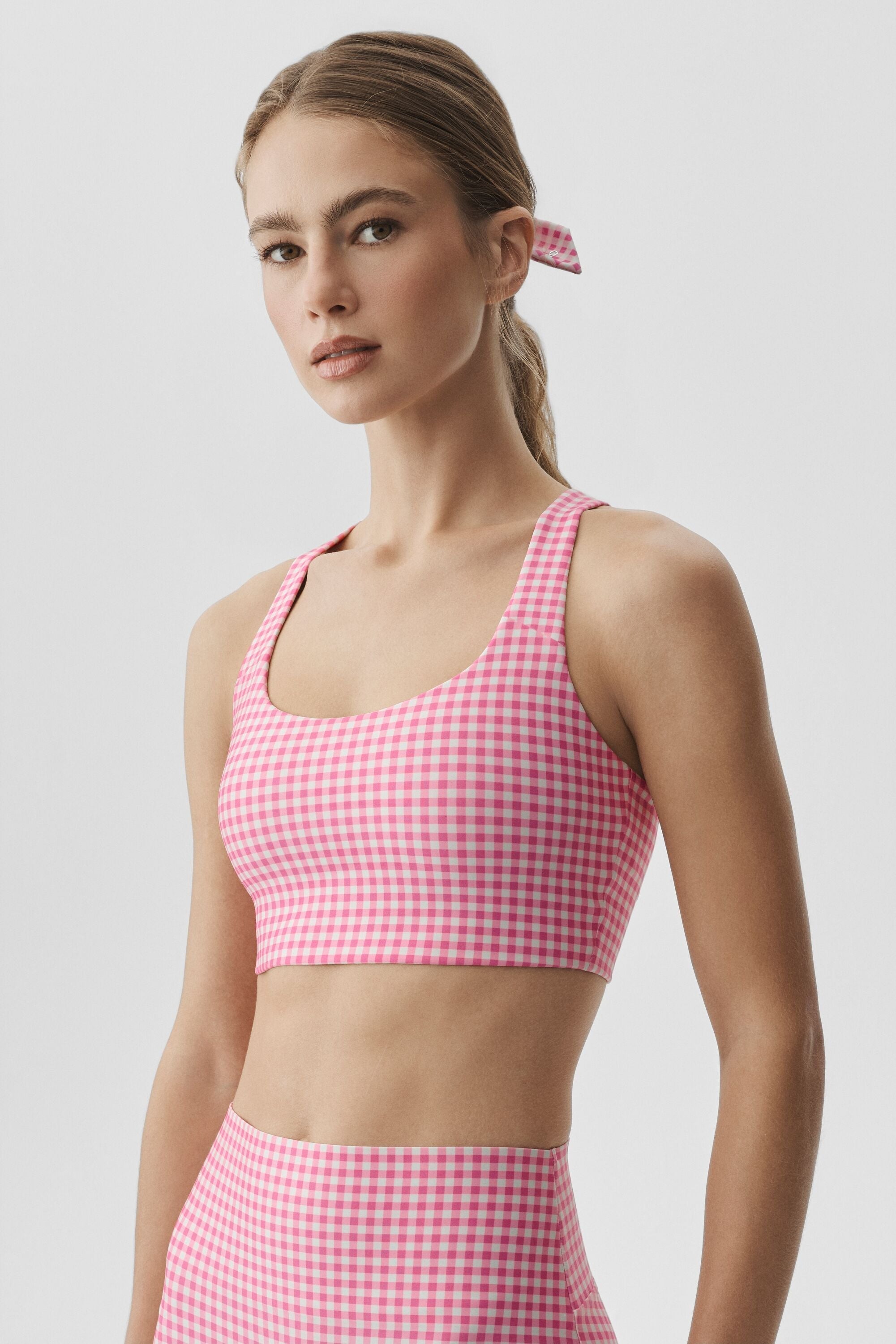 Airlift Gingham Sleek Bra Tank